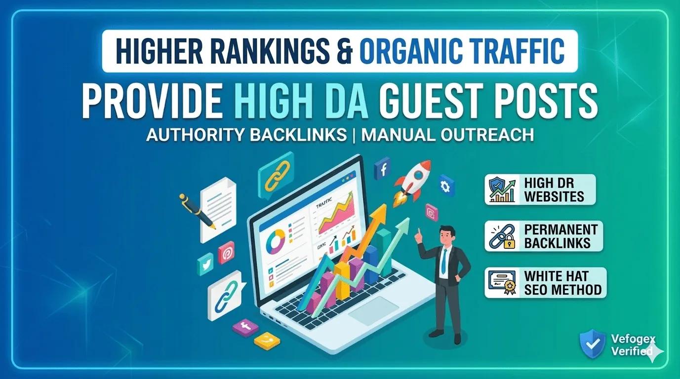 I will publish a high DA guest post with dofollow backlinks
