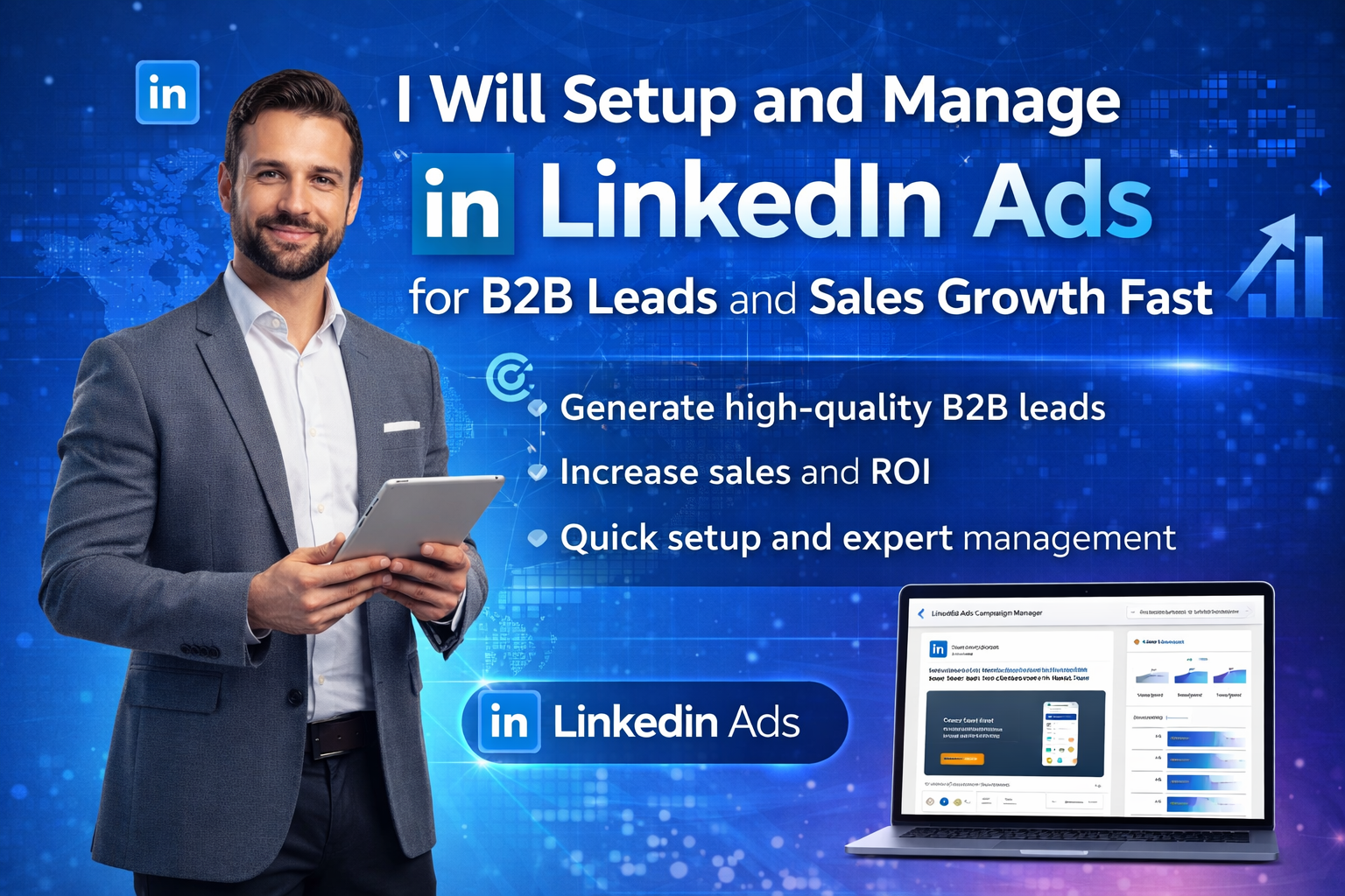 I Will Setup and Manage LinkedIn Ads Campaign for B2B Leads and Sales Growth