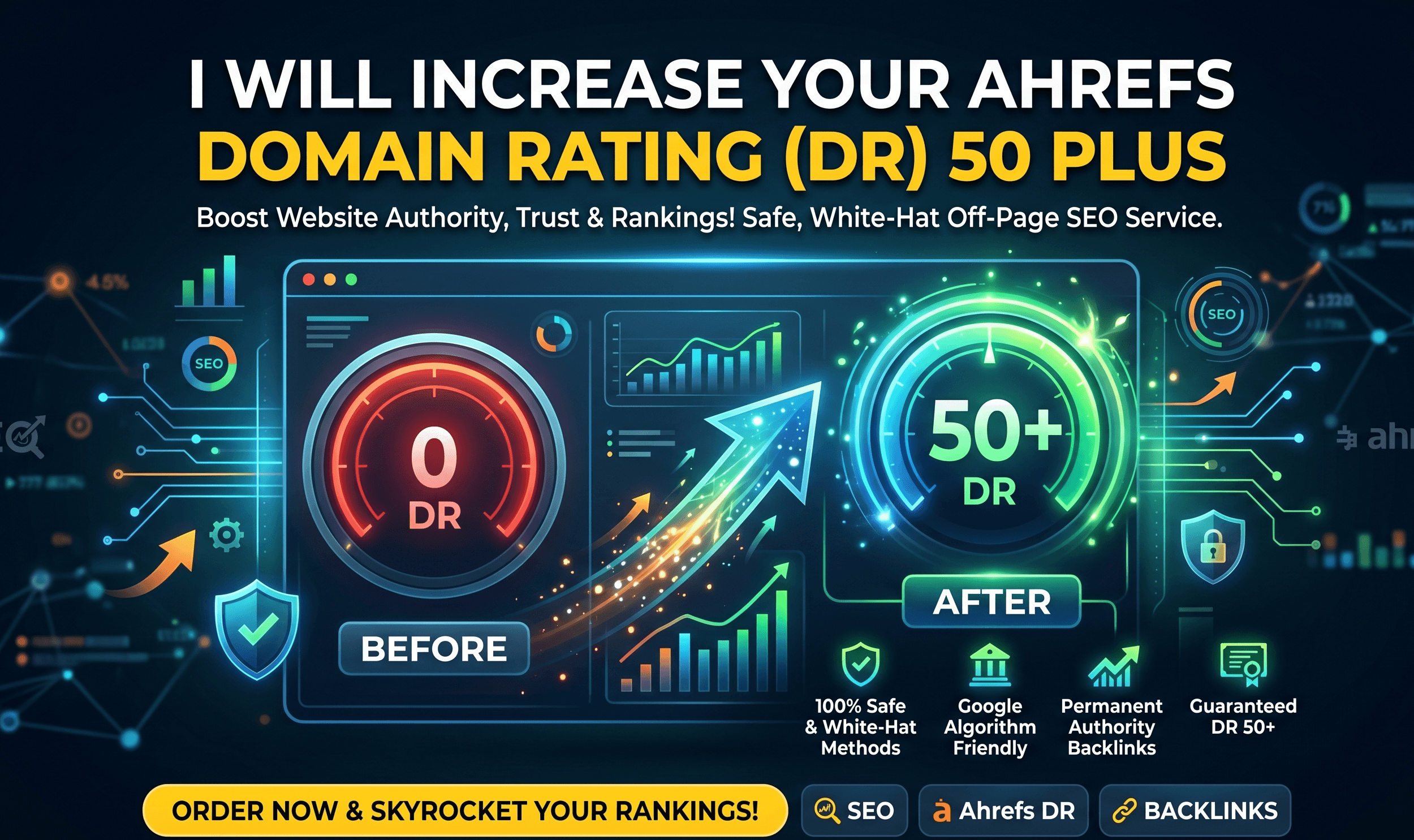 I will Increase Domain Rating (DR) 0 to 50+