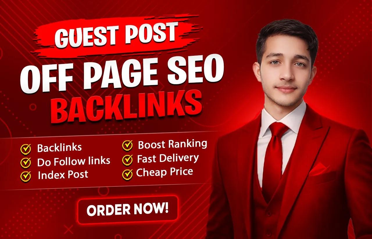 I will provide high da guest post backlinks for SEO ranking