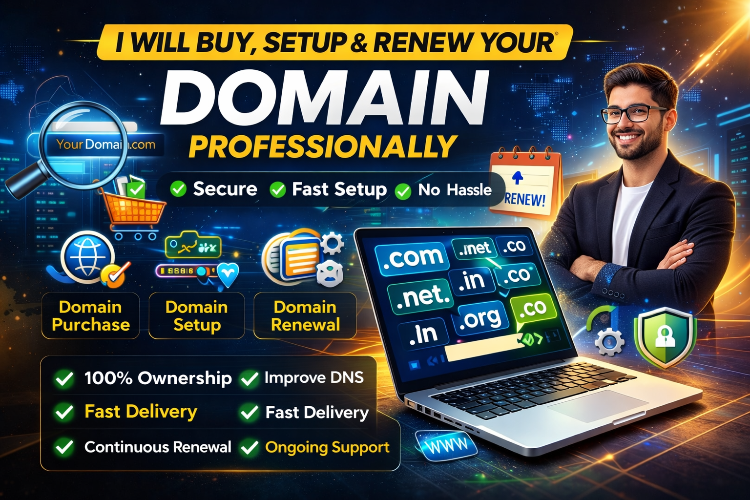 Buy, Setup & Renew Your Domain Professionally
