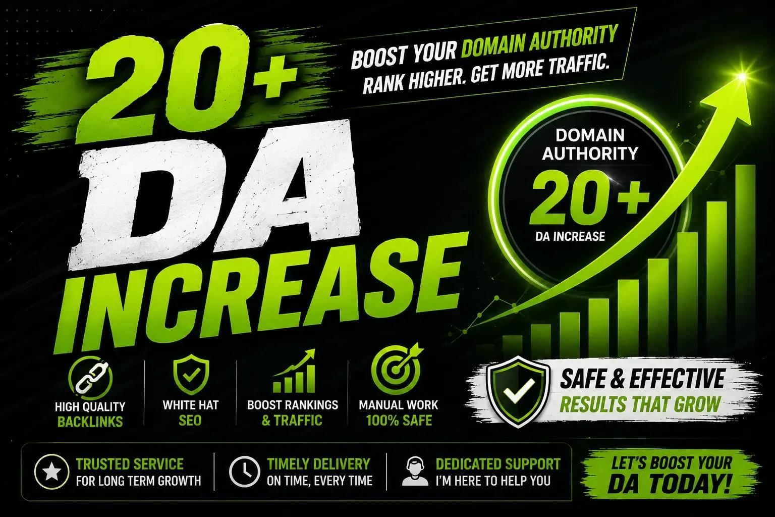 I Will Increase 20+ DA With High Quality Backlinks