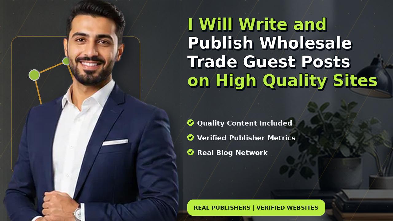 I Will Write and Publish Wholesale Trade Guest Posts on High Quality Sites