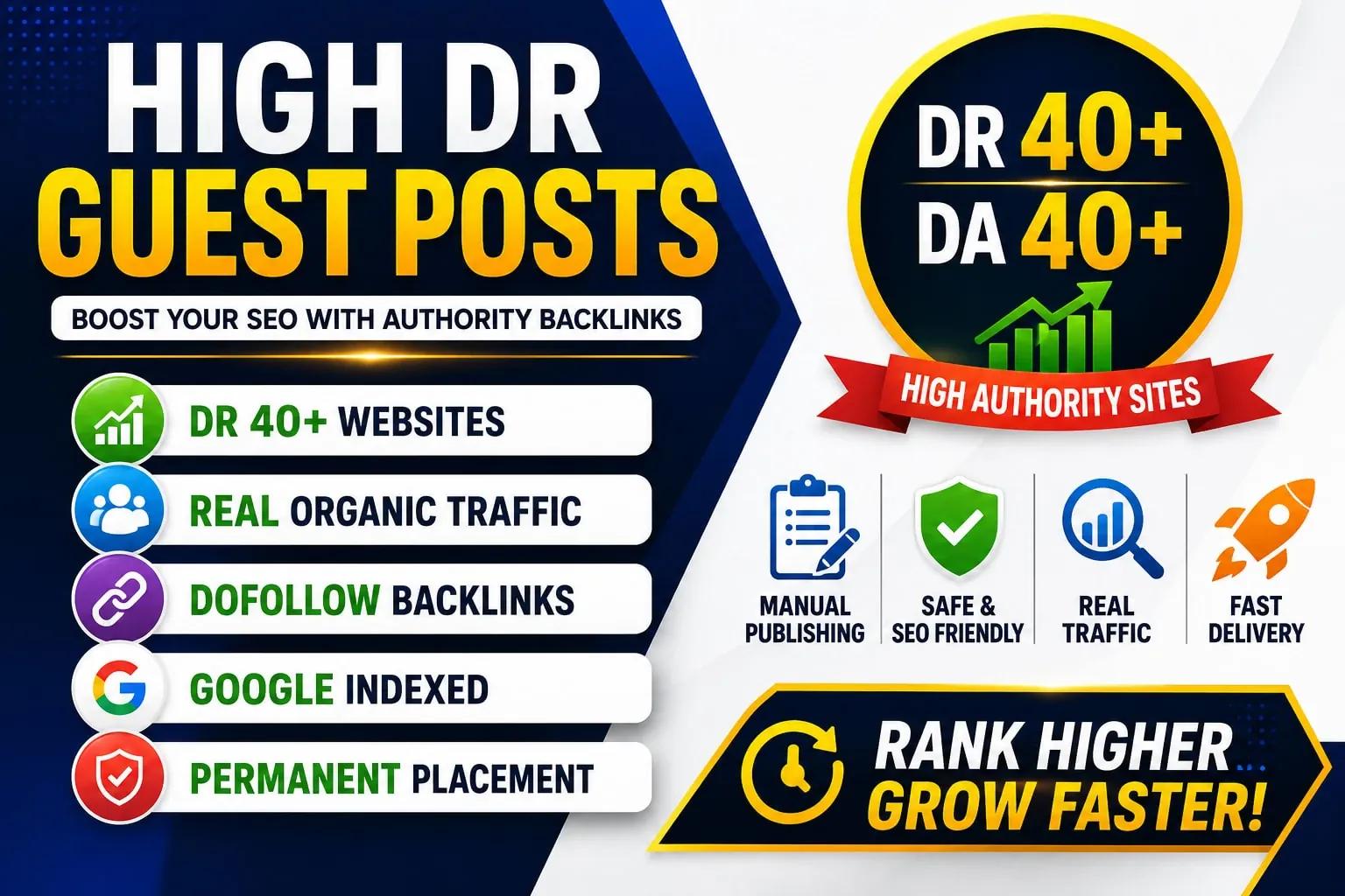 I will publish 10 guest posts on high 70+ da websites