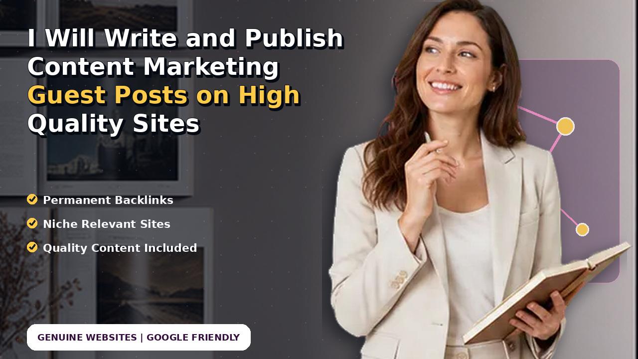 I Will Write and Publish Content Marketing Guest Posts on High Quality Sites
