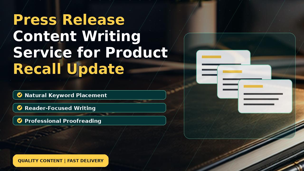 Press Release Content Writing Service for Product Recall Update