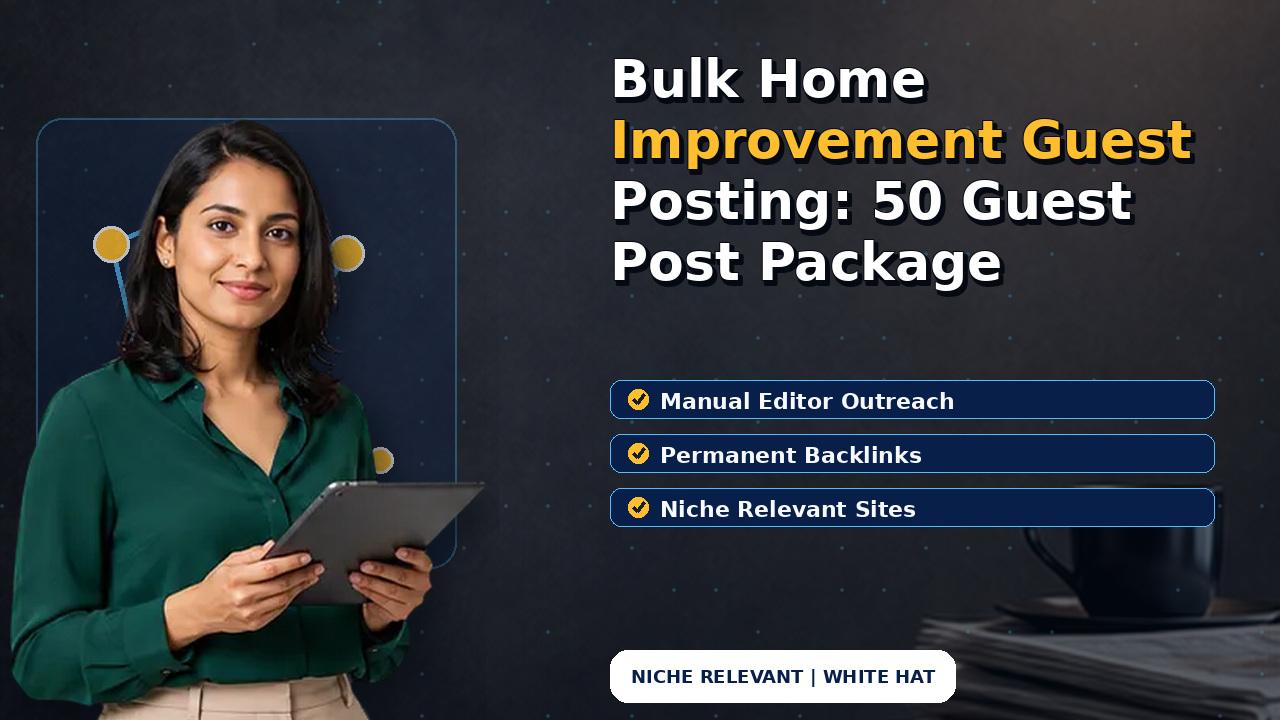 Bulk Home Improvement Guest Posting: 50 Guest Post Package