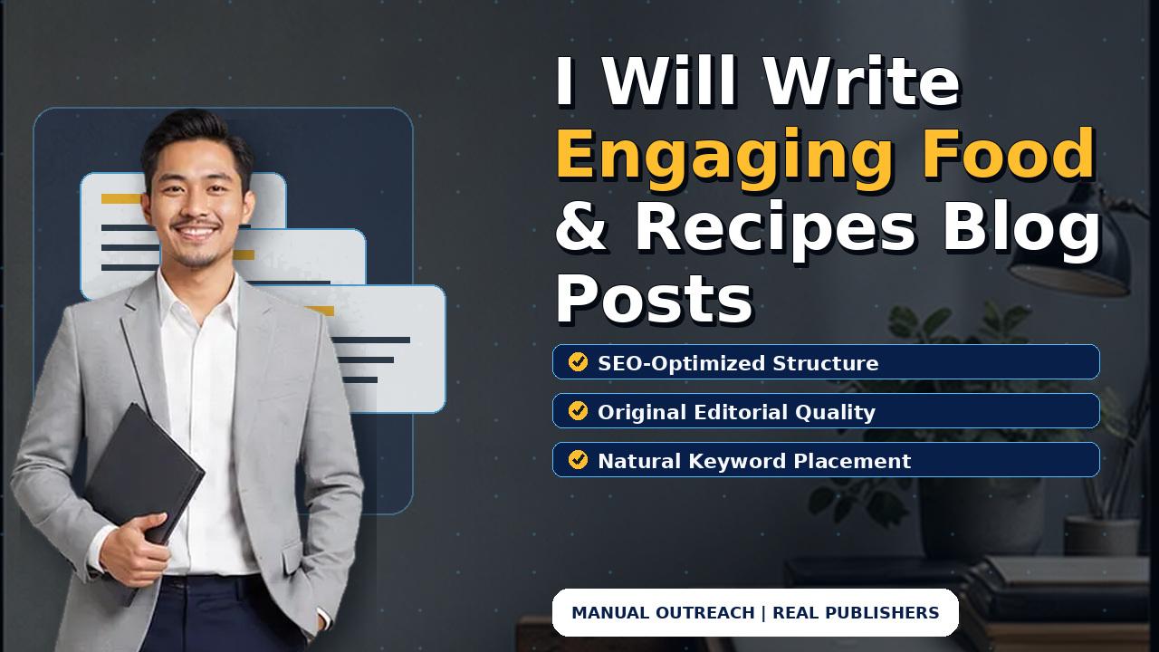 I Will Write Engaging Food & Recipes Blog Posts