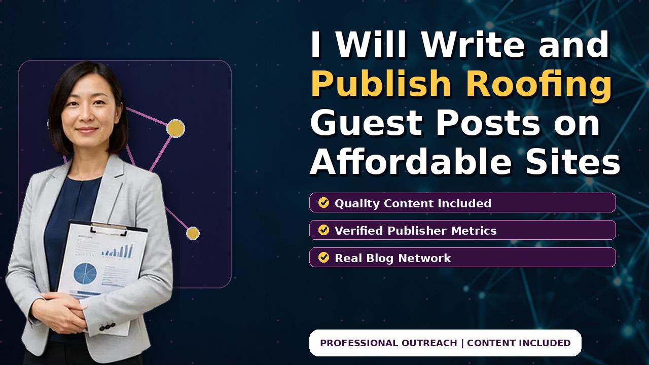 I Will Write and Publish Roofing Guest Posts on Affordable Sites