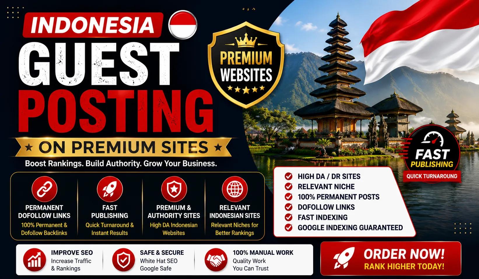 I will publish guest posts on high traffic indonesia sites