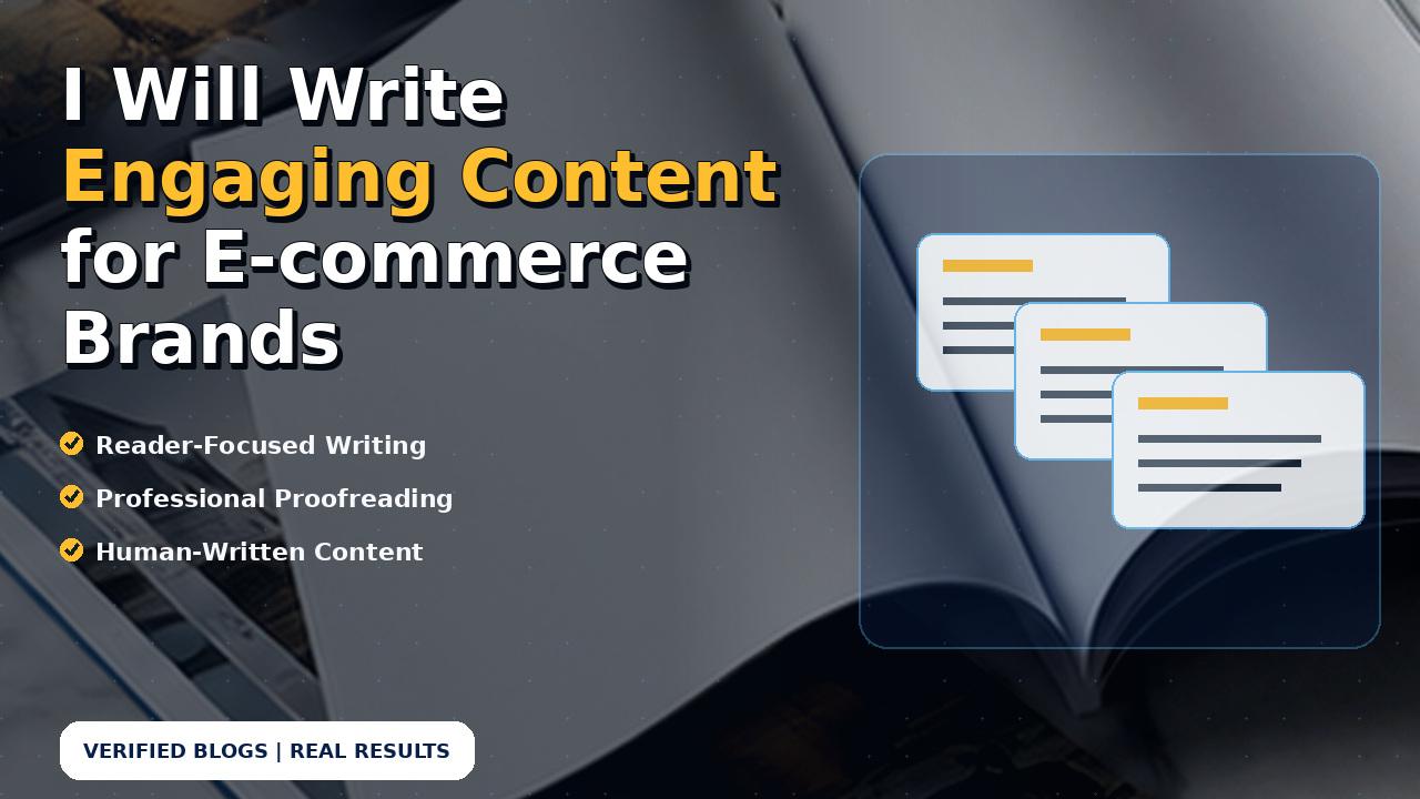 I Will Write Engaging Content for E-commerce Brands