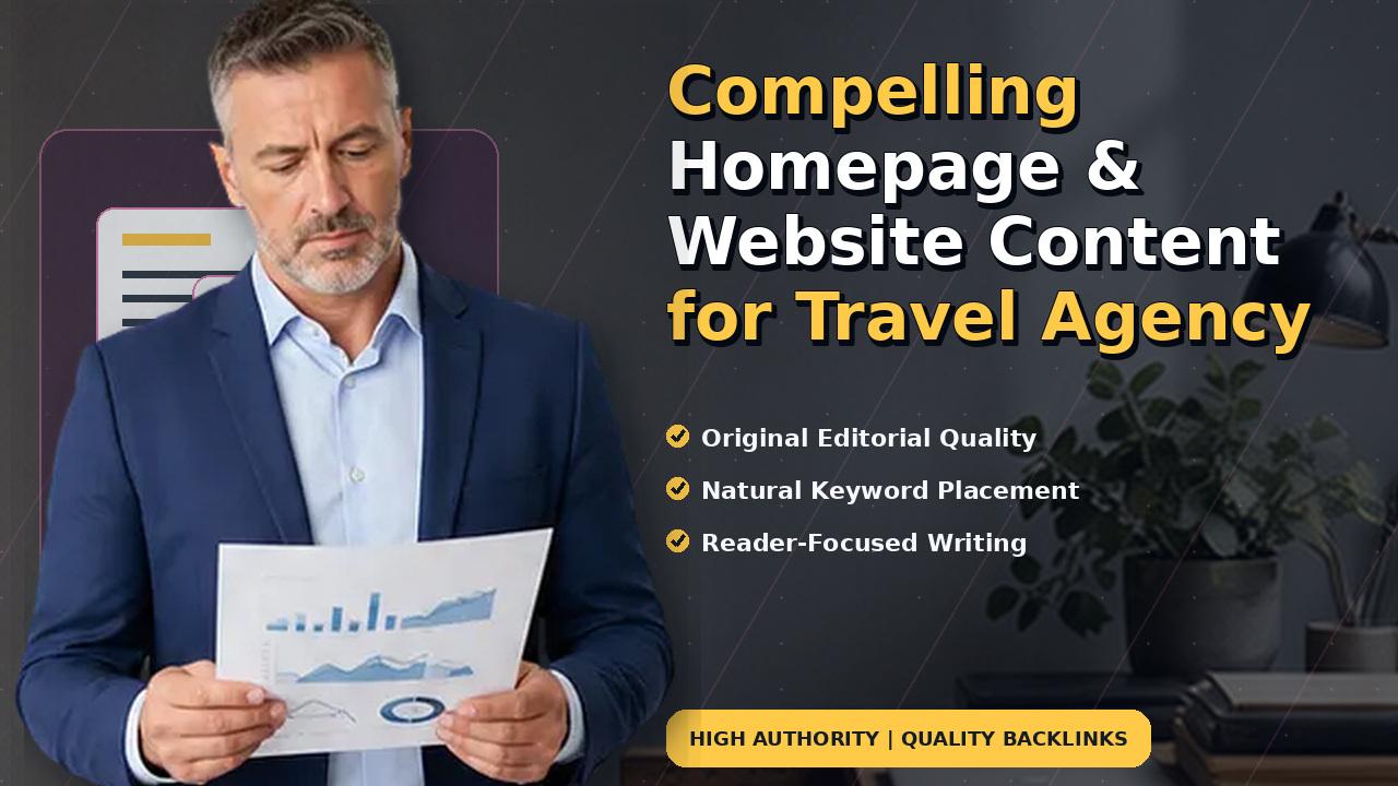 Compelling Homepage & Website Content for Travel Agency