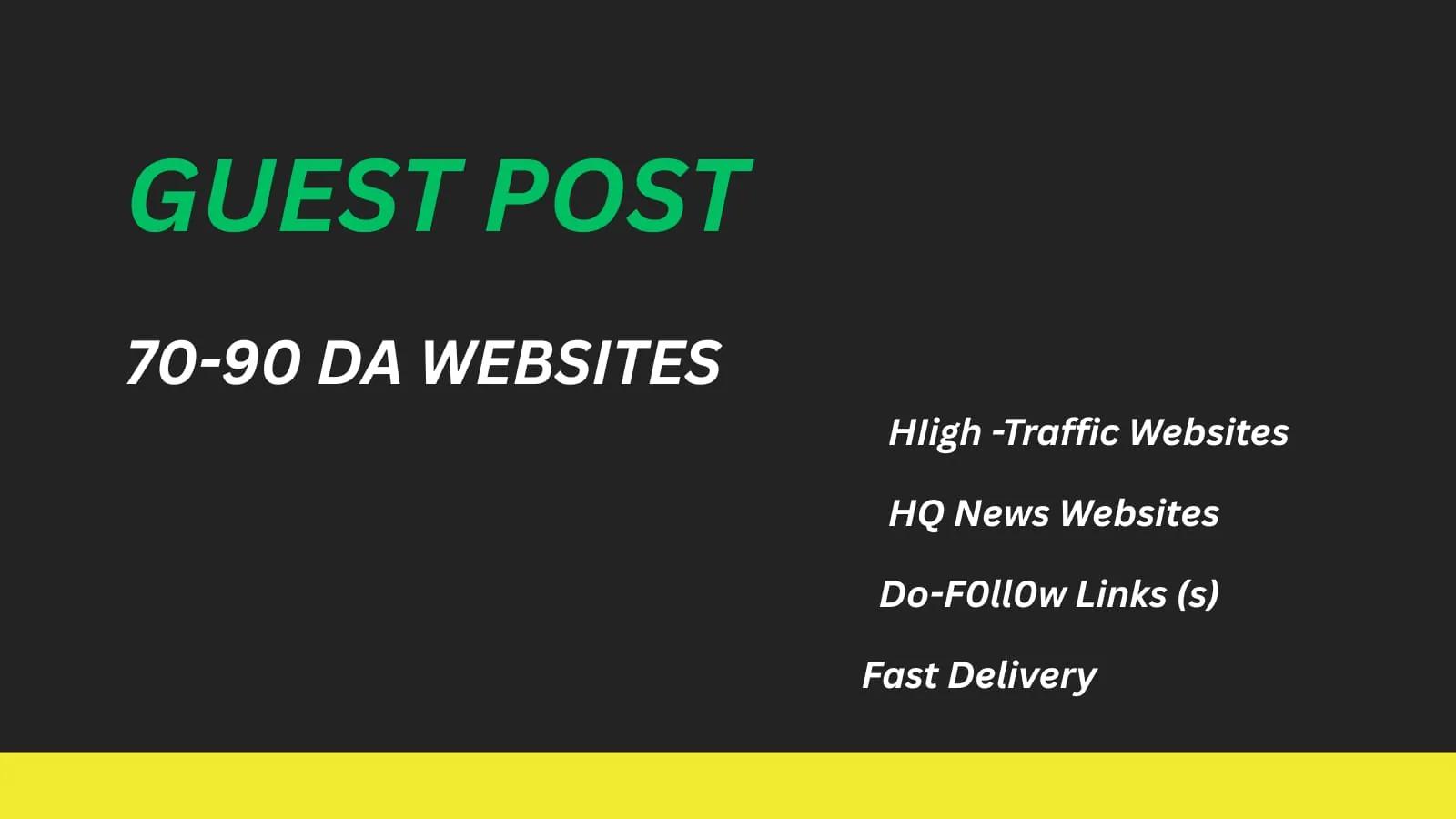 I Will Provide High Authority Guest Posts & Backlinks