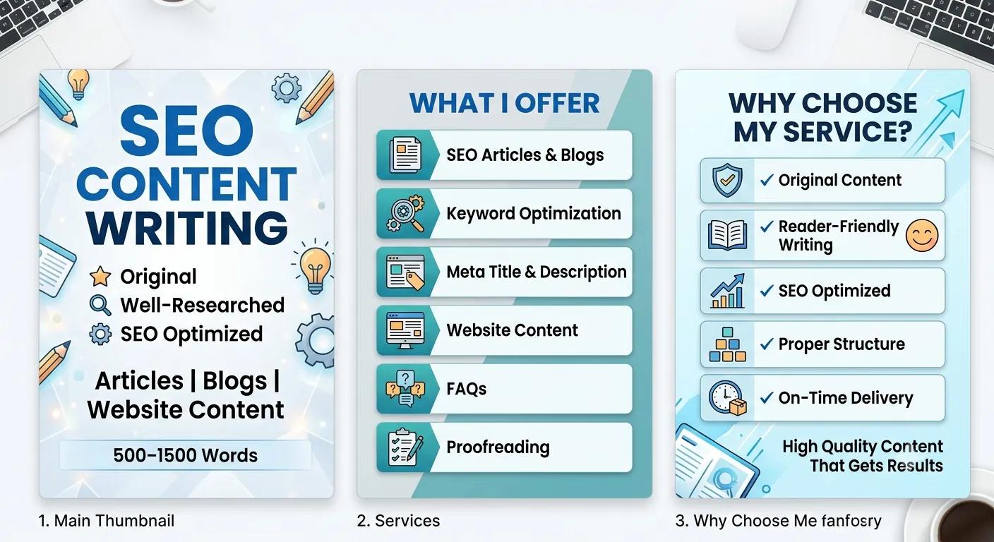 I will write SEO optimized articles and improve website cont