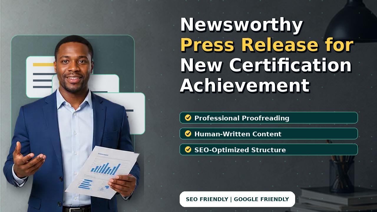 Newsworthy Press Release for New Certification Achievement