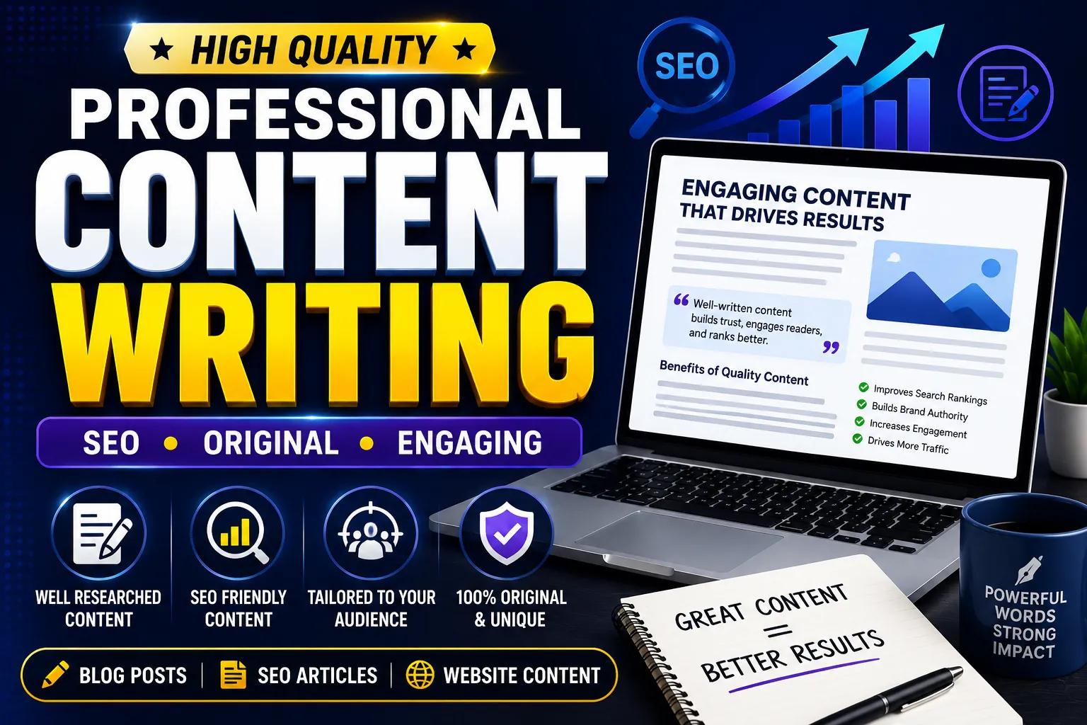 I will write professional SEO content for your website