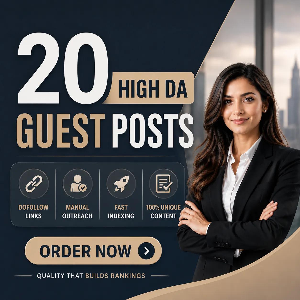 I will do Guest post on high authority websites