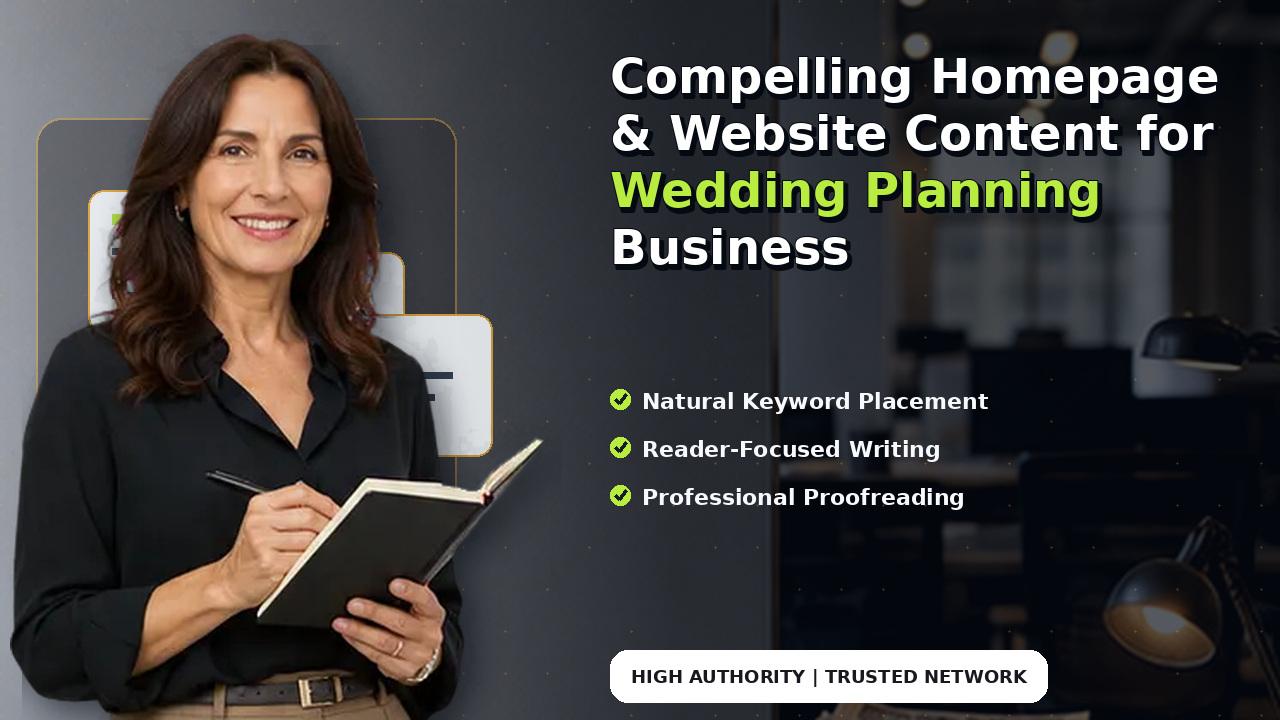 Compelling Homepage & Website Content for Wedding Planning Business