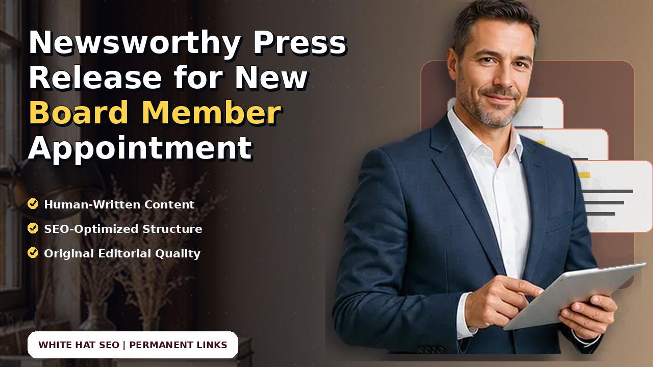 Newsworthy Press Release for New Board Member Appointment