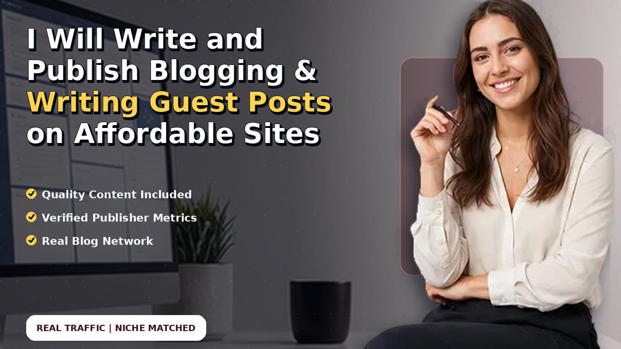 I Will Write and Publish Blogging & Writing Guest Posts on Affordable Sites