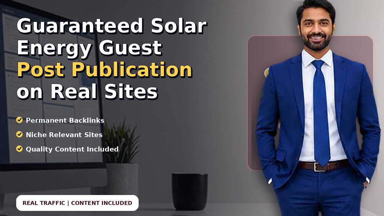 Guaranteed Solar Energy Guest Post Publication on Real Sites