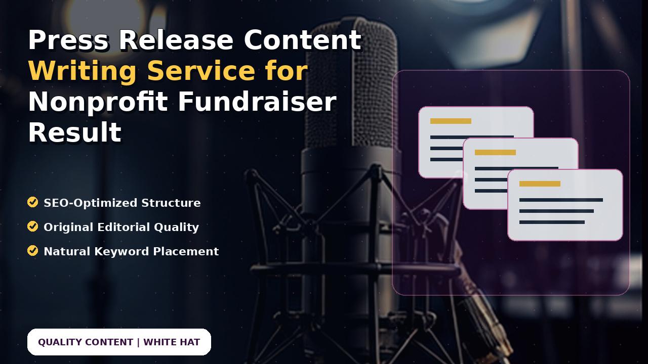 Press Release Content Writing Service for Nonprofit Fundraiser Result