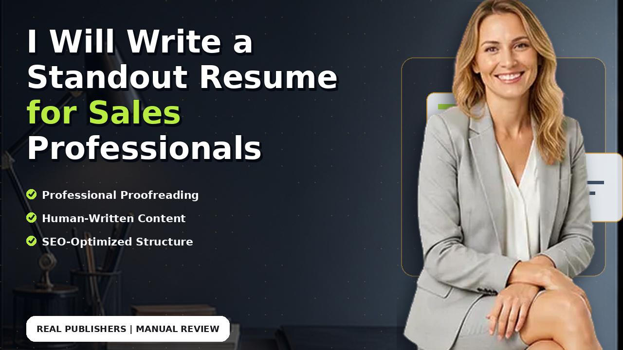 I Will Write a Standout Resume for Sales Professionals