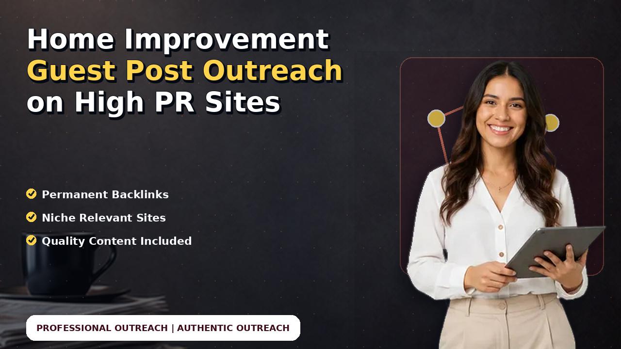 Home Improvement Guest Post Outreach on High PR Sites