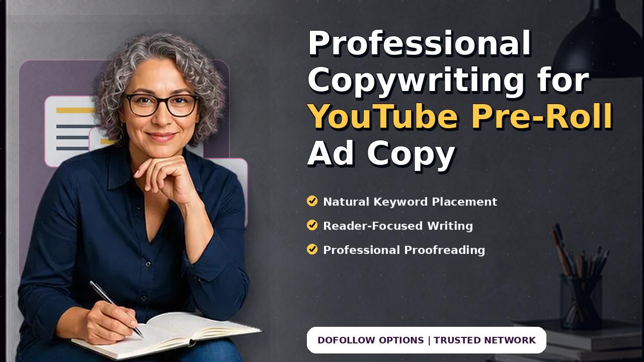 Professional Copywriting for YouTube Pre-Roll Ad Copy
