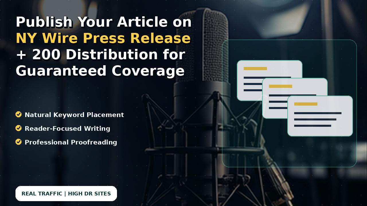Publish Your Article on NY Wire Press Release + 200 Distribution for Guaranteed Coverage