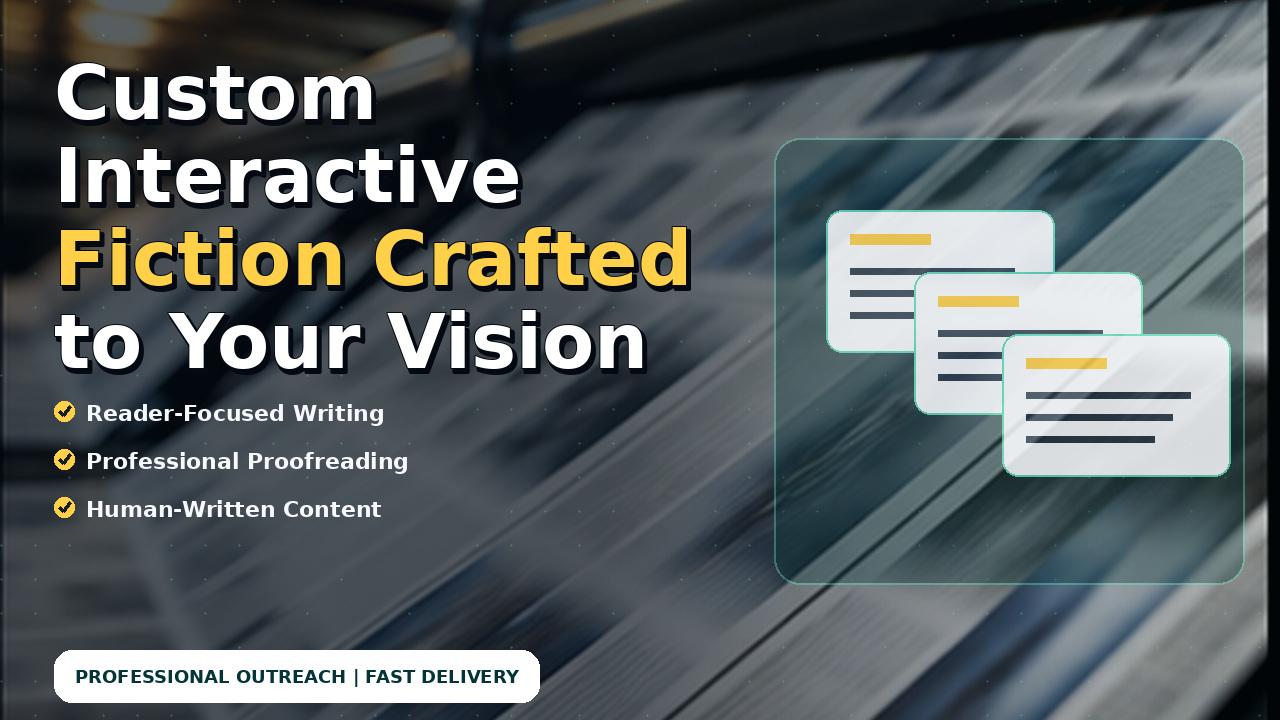 Custom Interactive Fiction Crafted to Your Vision