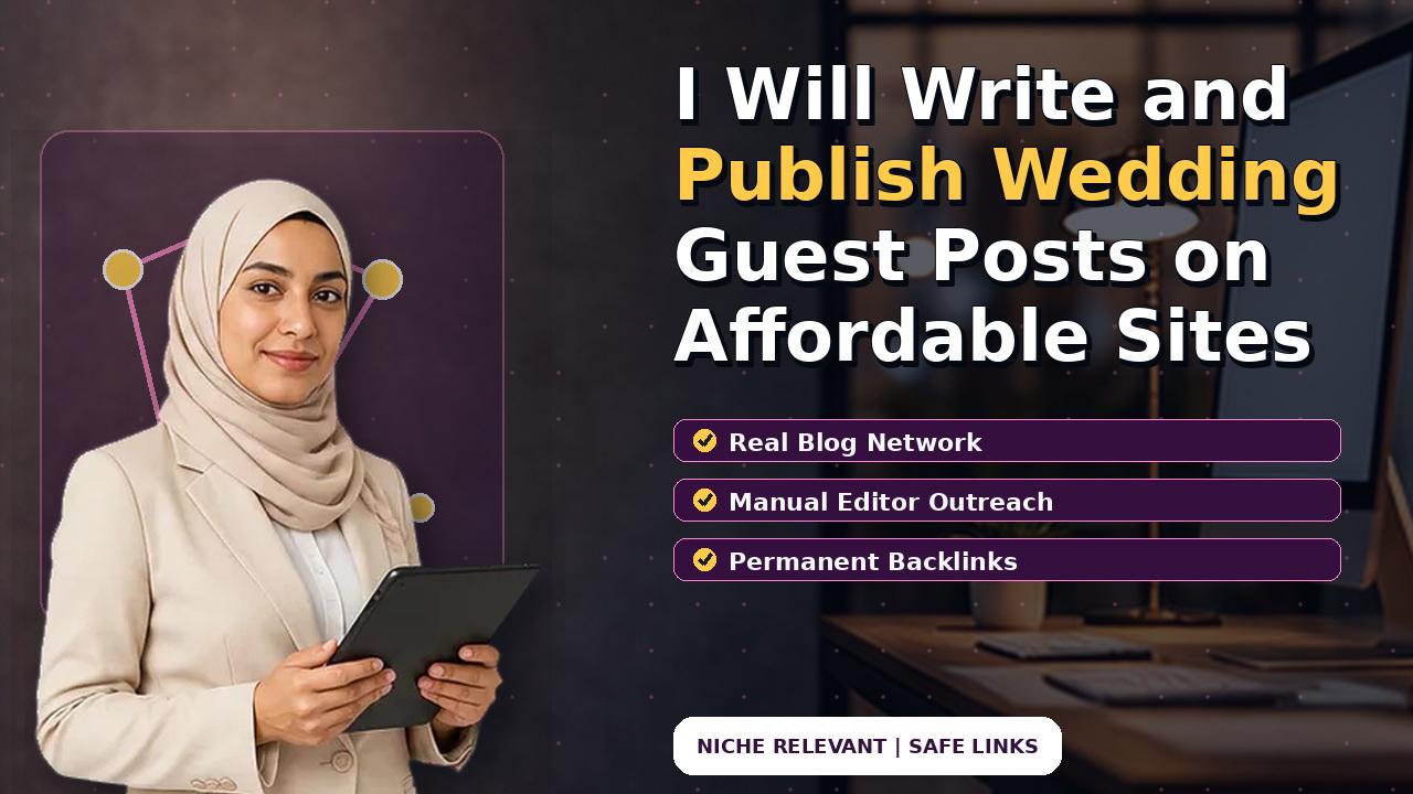 I Will Write and Publish Wedding Guest Posts on Affordable Sites