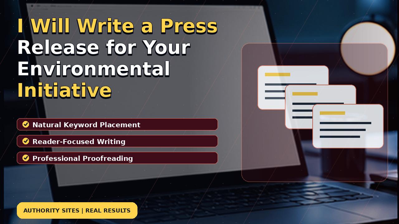 I Will Write a Press Release for Your Environmental Initiative