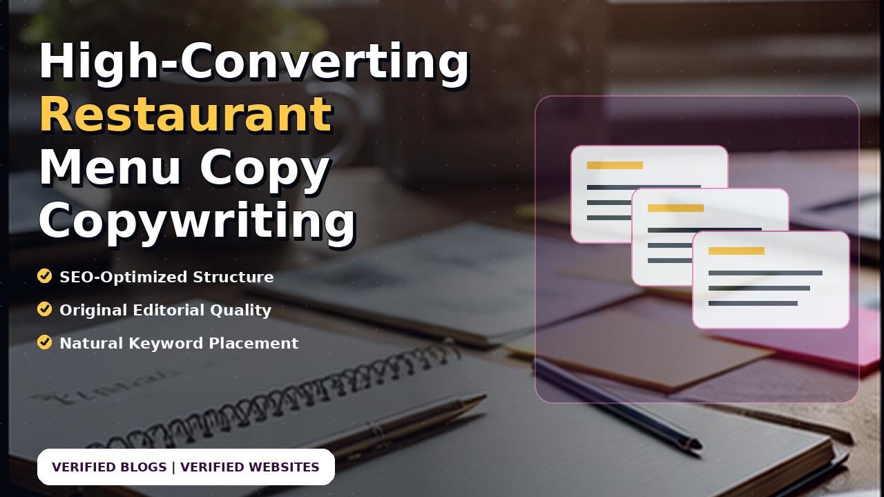 High-Converting Restaurant Menu Copy Copywriting