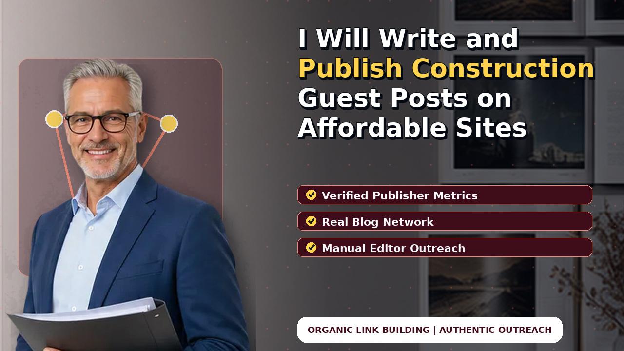 I Will Write and Publish Construction Guest Posts on Affordable Sites