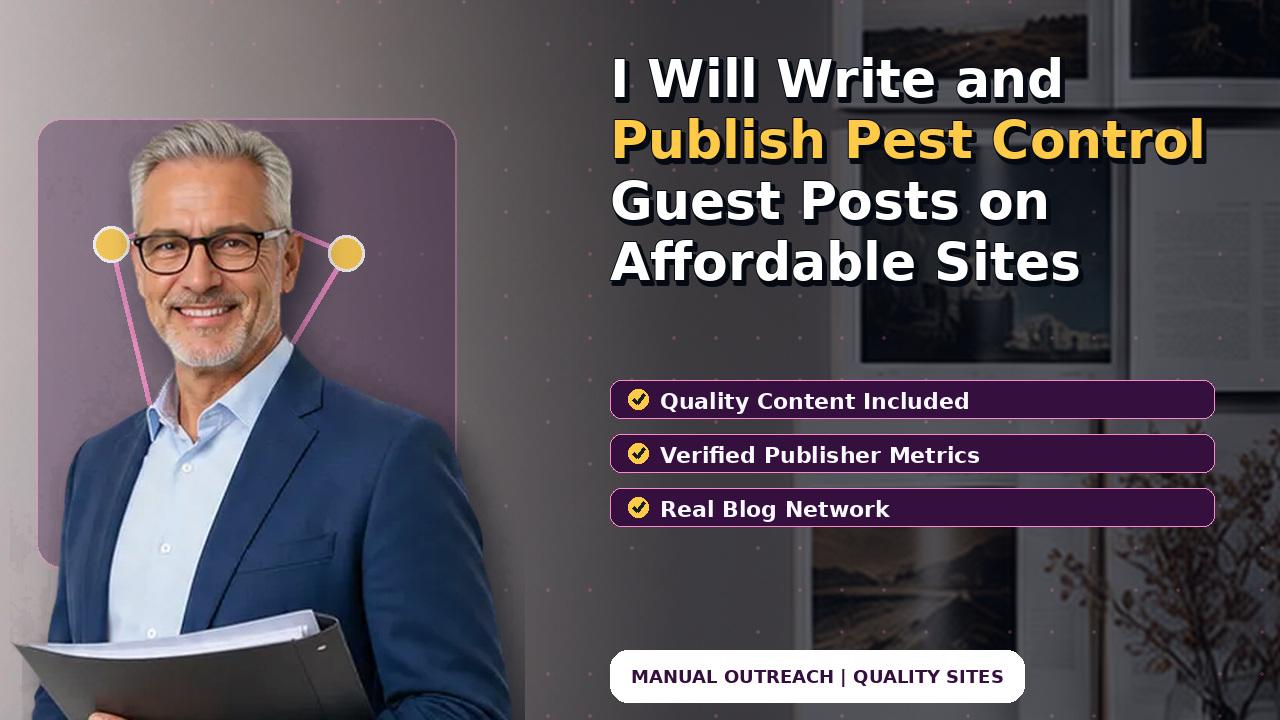 I Will Write and Publish Pest Control Guest Posts on Affordable Sites