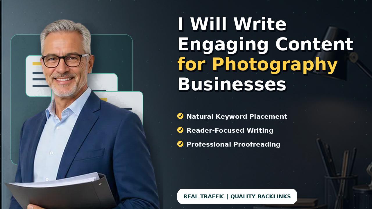 I Will Write Engaging Content for Photography Businesses