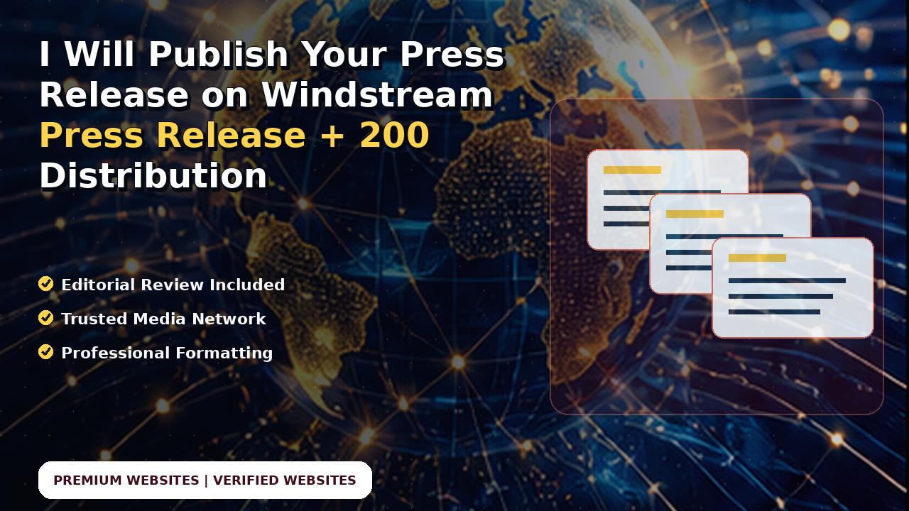 I Will Publish Your Press Release on Windstream Press Release + 200 Distribution