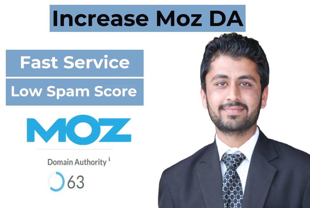 I will increase moz da to 50+