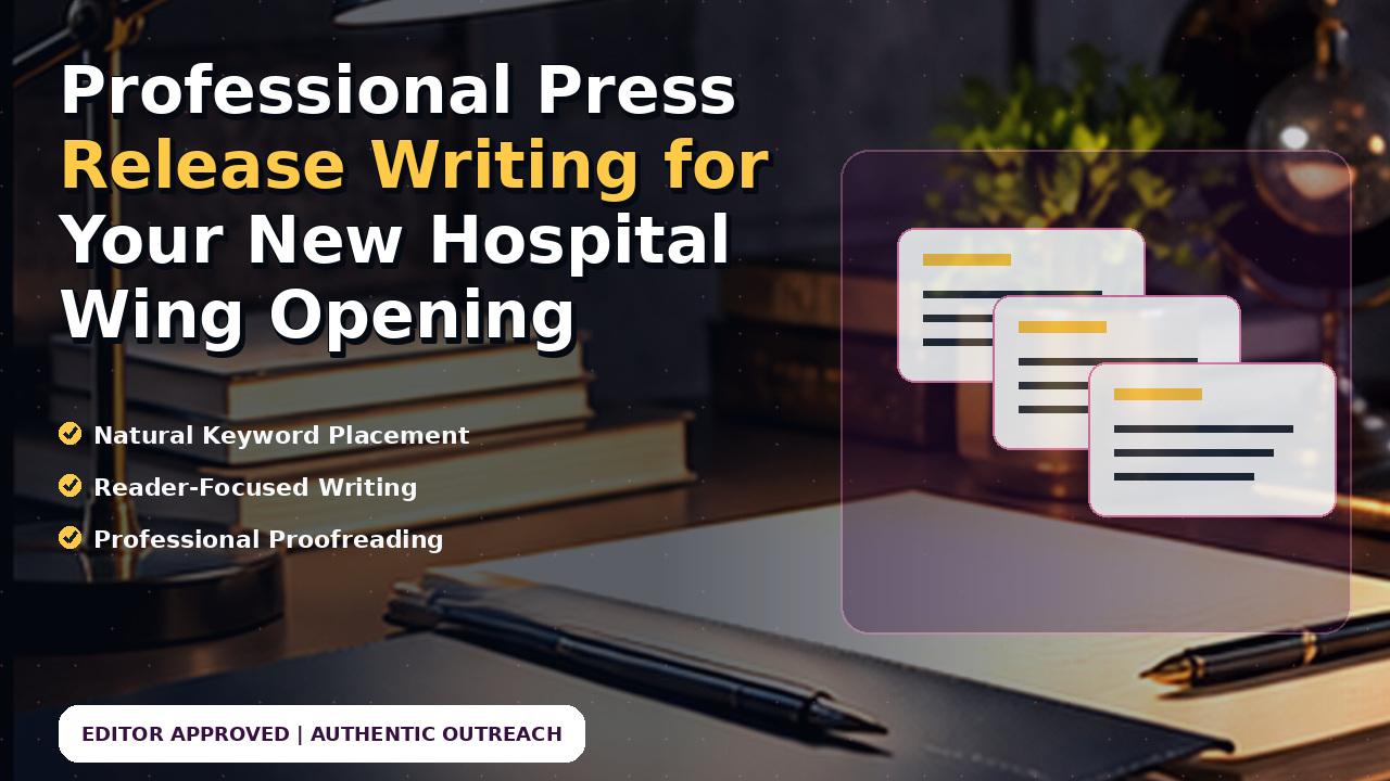 Professional Press Release Writing for Your New Hospital Wing Opening