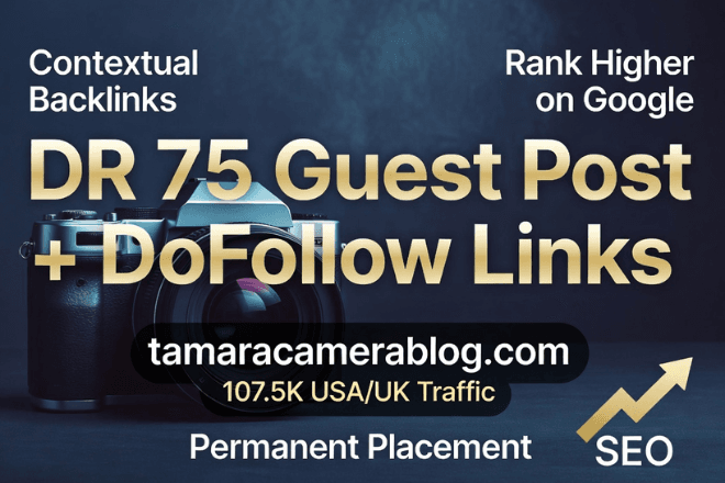 High DR 75 Guest Post: USA/UK Traffic + DoFollow Backlinks