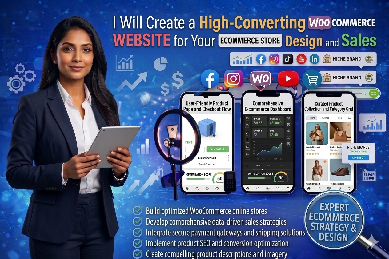 I Will Create WooCommerce Website for Ecommerce Store Design and Sales