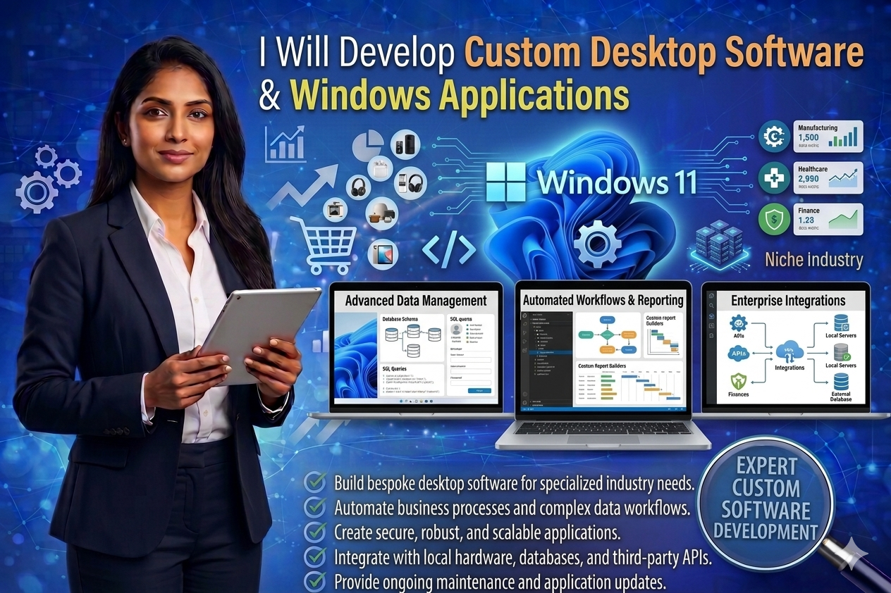 I Will Develop Custom Desktop Software & Windows Applications