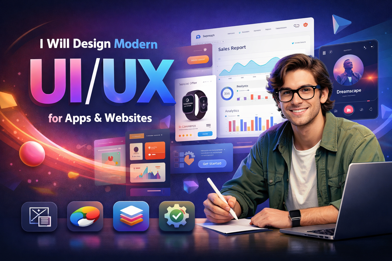 I Will Design Modern UI UX for Apps & Websites
