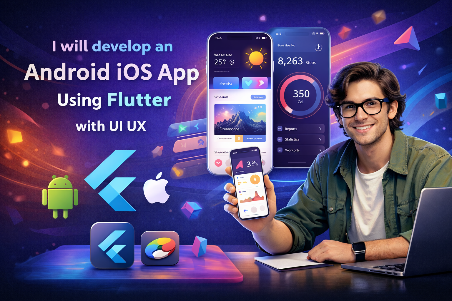 I Will Develop Android iOS App Using Flutter with UI UX