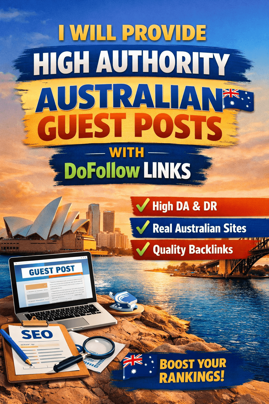 I Will Provide High Authority Australian Guest Posts with DoFollow Links