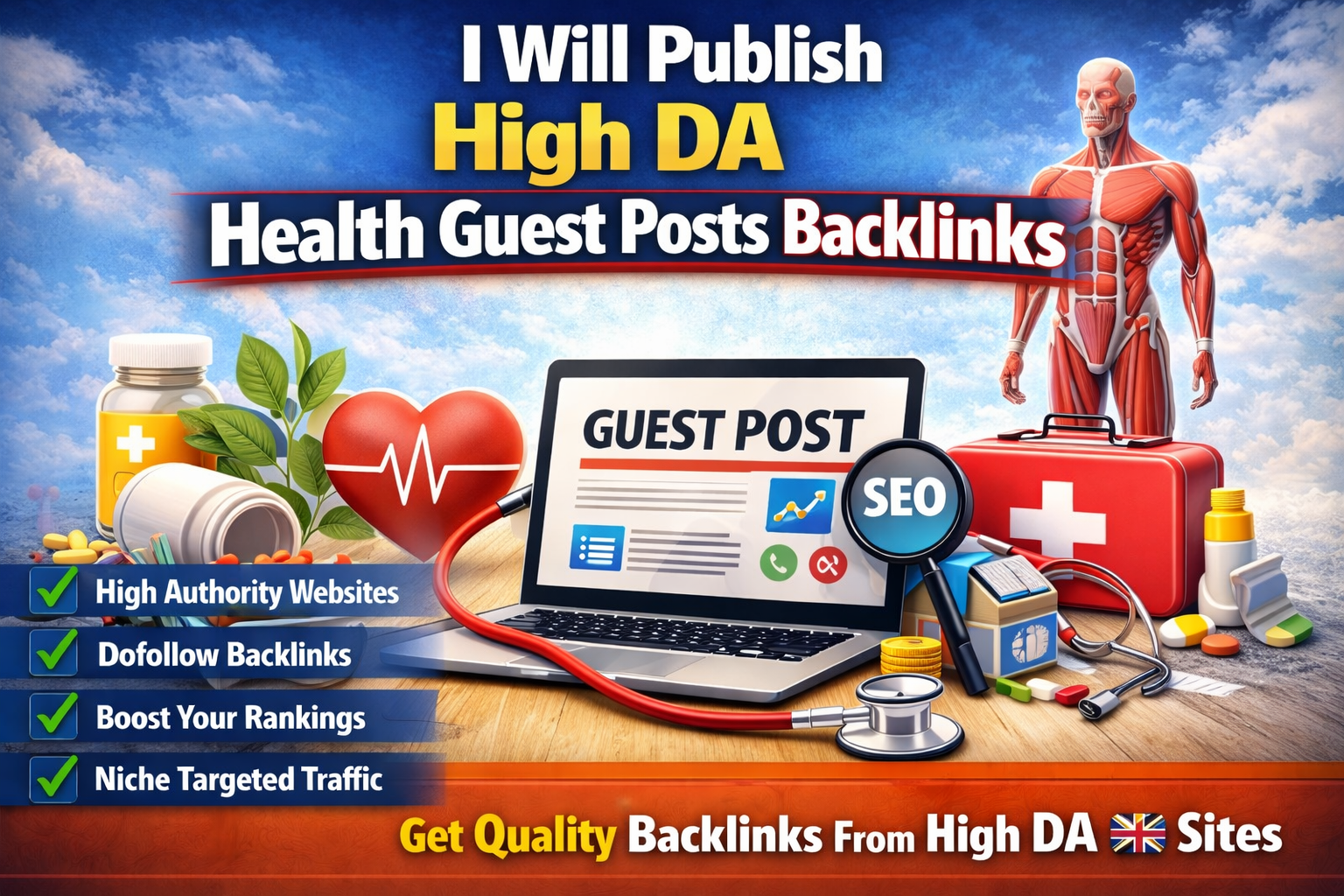 I Will Publish High DA Health Guest Posts Backlinks