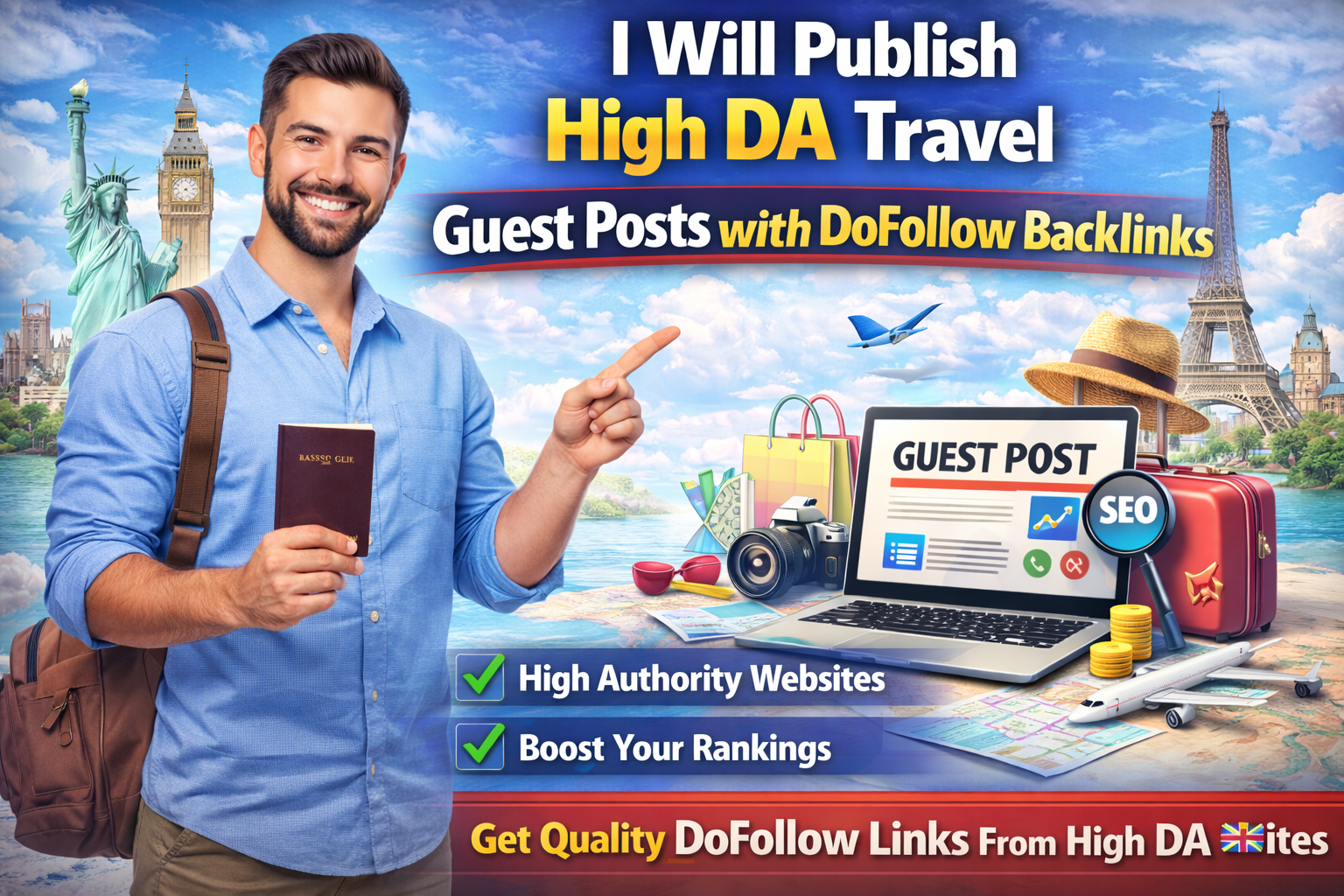 I Will Publish High DA Travel Guest Posts with DoFollow Backlinks