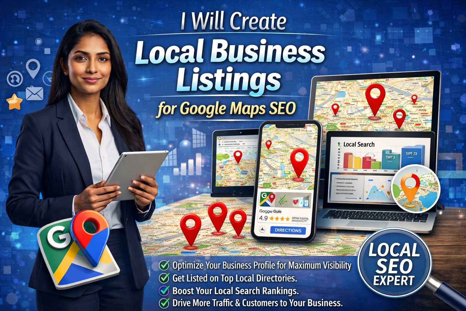 I Will Create Local Business Listings for Google Maps SEO