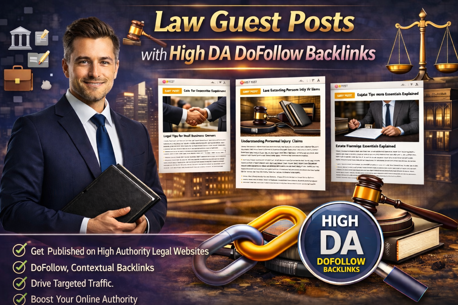 I Will Publish Law Guest Posts with High DA DoFollow Backlinks